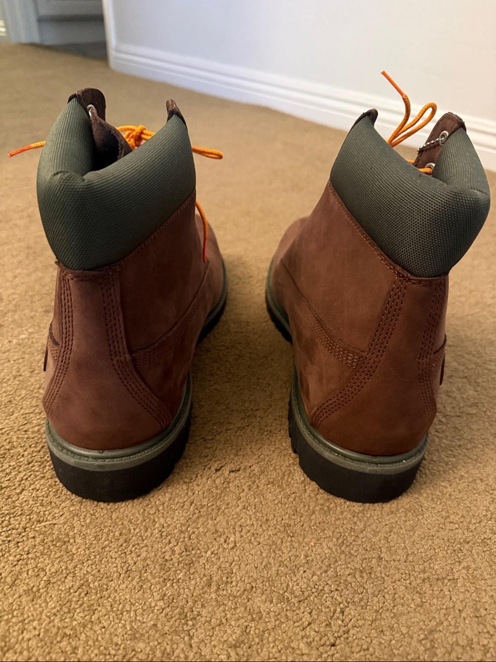 Timberland• 6” Premium Waterproof Boot in Dark Brown, Green - Picture 2 of 6